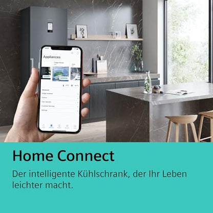 SIEMENS (KF96IAPEA) iQ500 NoFrost Smart French-Door Refrigerator: Ice and Water Dispenser, Anti-Fingerprint