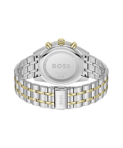 BOSS Chronograph quartz watch for men (1514247) from the 'SKYTRAVELLER' collection with two-tone stainless steel bracelet