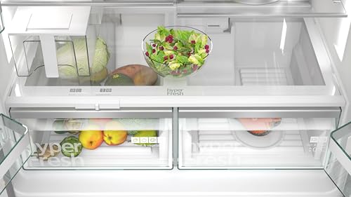 SIEMENS (KF96IAPEA) iQ500 NoFrost Smart French-Door Refrigerator: Ice and Water Dispenser, Anti-Fingerprint