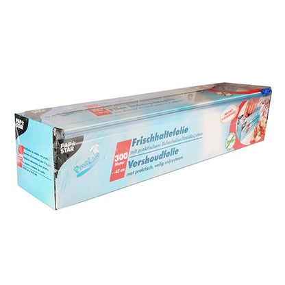 PAPSTAR cling film in folding box (300m x 45cm) with practical cutting system