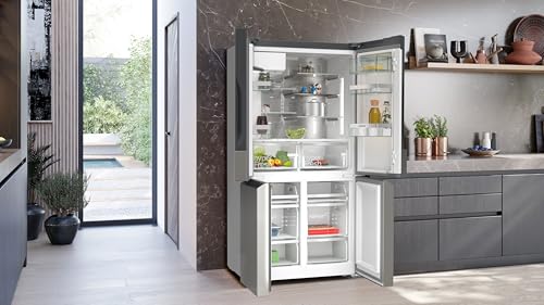 SIEMENS (KF96IAPEA) iQ500 NoFrost Smart French-Door Refrigerator: Ice and Water Dispenser, Anti-Fingerprint