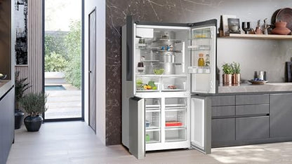 SIEMENS (KF96IAPEA) iQ500 NoFrost Smart French-Door Refrigerator: Ice and Water Dispenser, Anti-Fingerprint