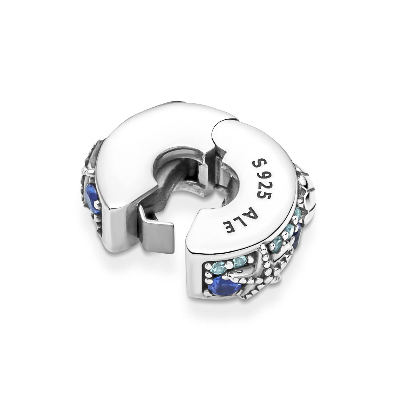 PANDORA Moments Tropical Starfish &amp; Shell Clip Charm in sterling silver with cubic zirconia