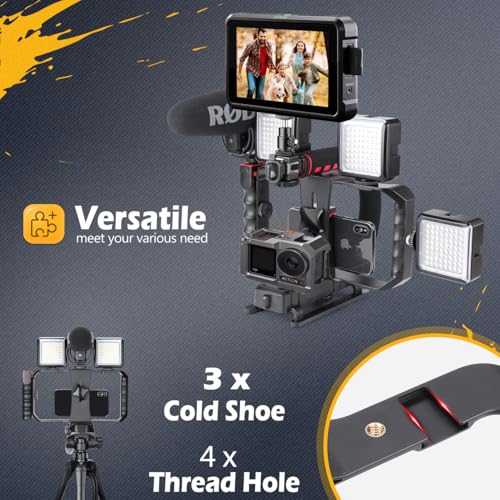 Triple Handheld Stabilisator für Action-Kameras, DSLR und Smartphones