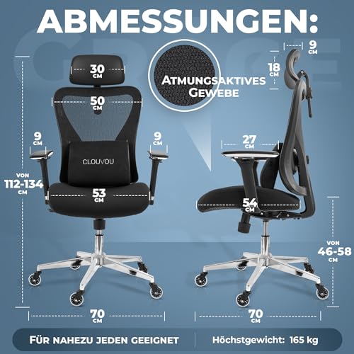 CleverSeat office chair, ergonomic, 100% individually adjustable | Swivel chair &gt;150 kg