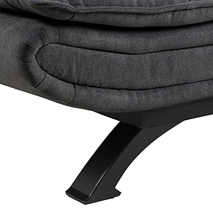 AC Design Furniture 'Jasper' sofa bed in dark grey/black: sofa bed with 3 reclining positions