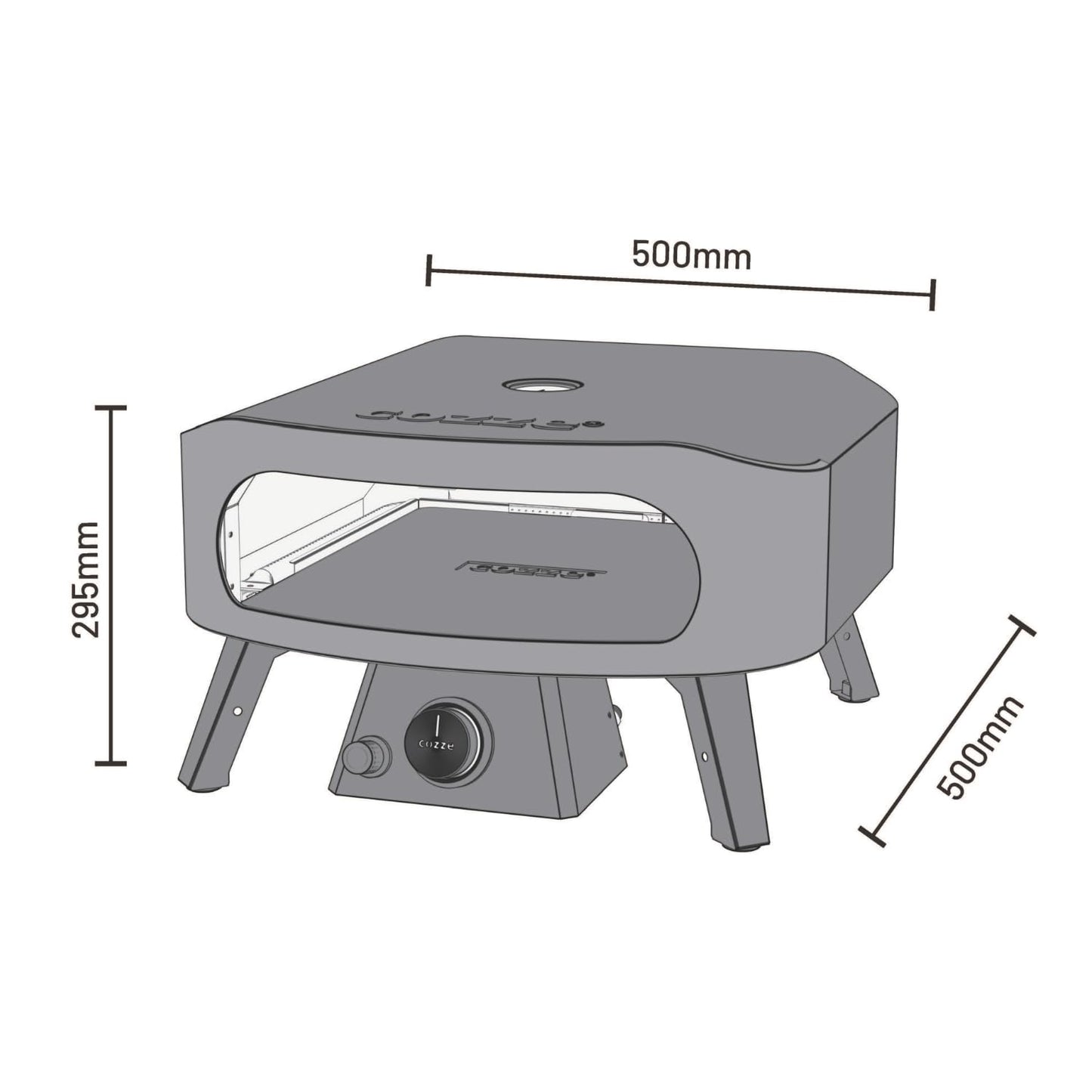 COZZE Mini Gas Pizza Oven (50mbar) with Regulator for Small Pizzas