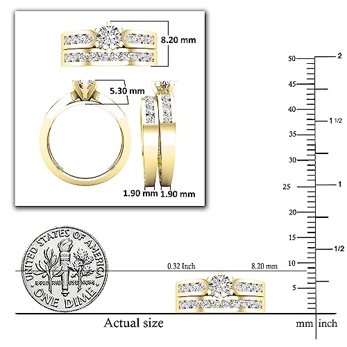 DazzlingRock Collection (K3259-14KY) ladies' ring: 14K yellow gold, round cut, IJ diamond