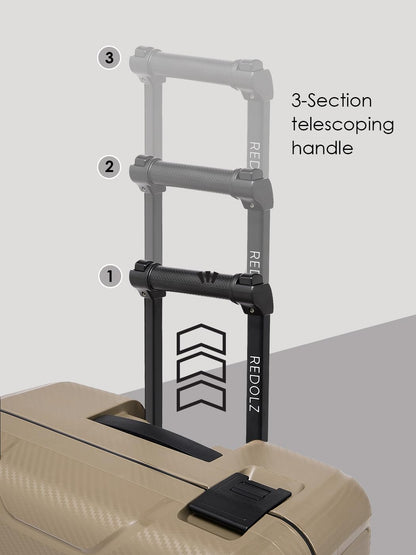 REDOLZ 'Essentials 15' Hartschalen Reisekoffer-Set (3-teilig): 3-Punkt-Verschluss-System, TSA-Schloss