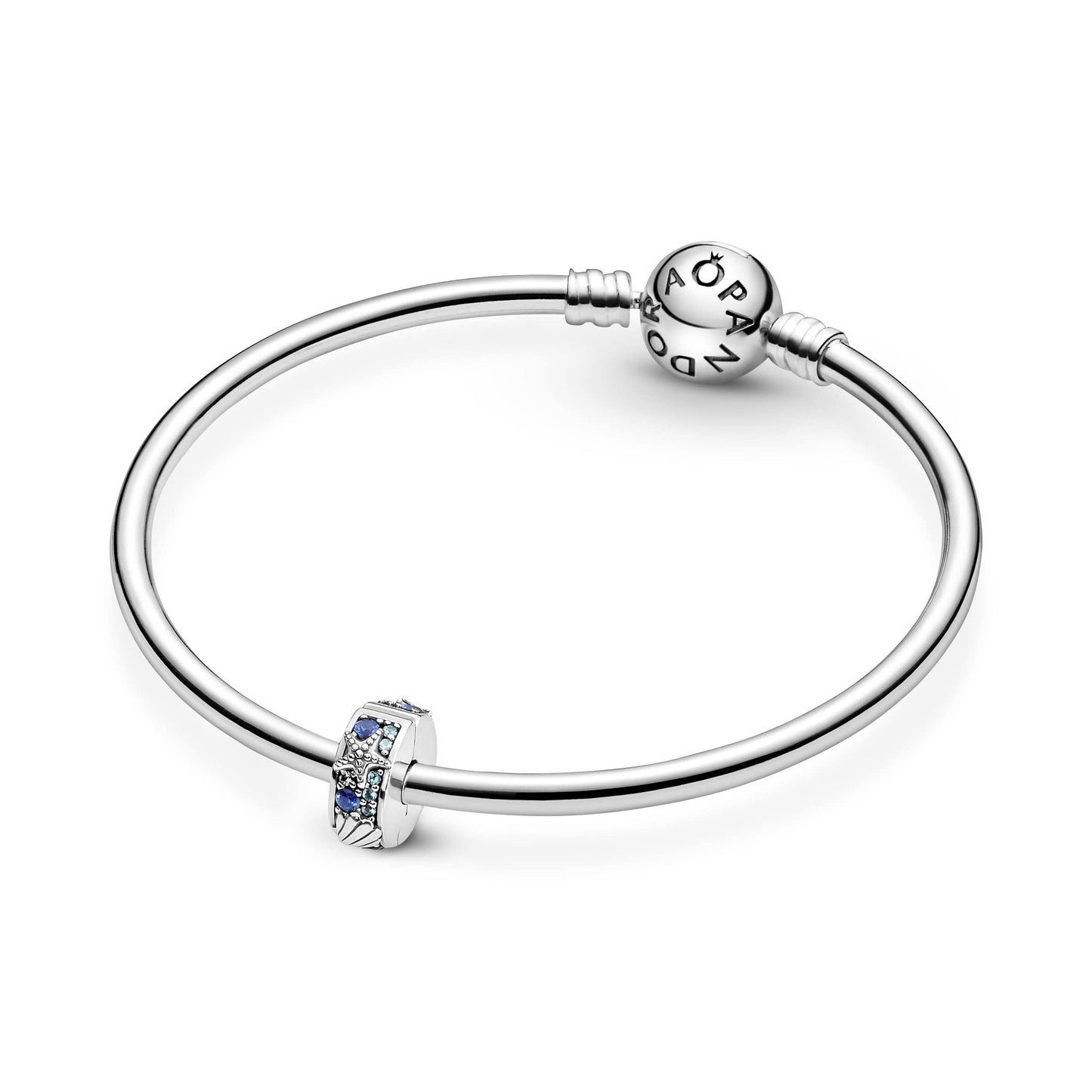 PANDORA Moments Tropical Starfish &amp; Shell Clip Charm in sterling silver with cubic zirconia
