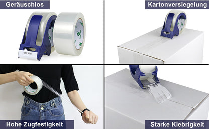 BOMEI PACK quiet parcel tape (transparent): 66m x 48mm, strong adhesive