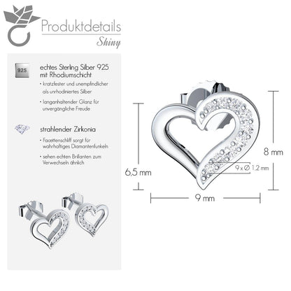 AMOONIC Sweet 16 'Herz-Ohrstecker' Geburtstagsgeschenk-Idee für Mädchen mit Etui Gravur