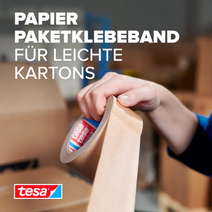 tesa parcel tape (brown): 6 rolls of 50m x 50mm, FSC-certified &amp; recycling-friendly