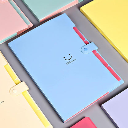 Document folder in A4 format (6 pieces): Organizer folder with 5 compartments &amp; sticky notes