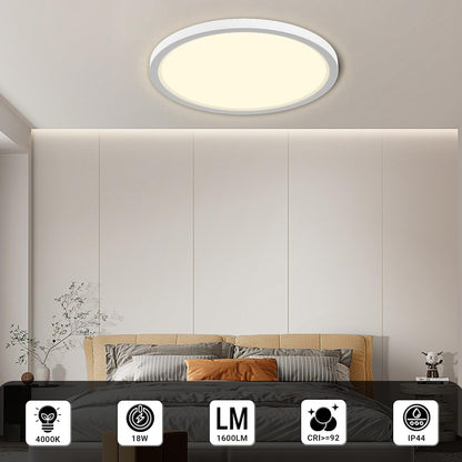 LQWELL® Round-Flat LED Ceiling Light, IP44 Waterproof (18W, 4000K)