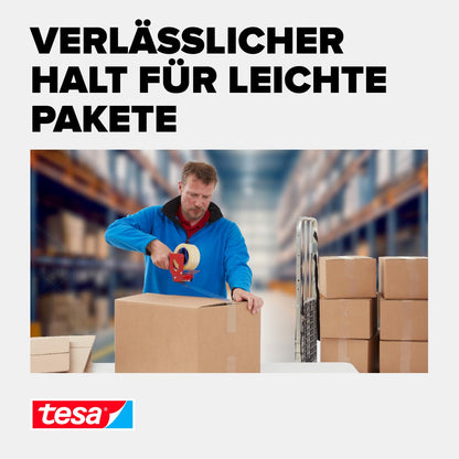 tesa 64014 packaging tape (transparent): 6 rolls of 66m x 50mm, quiet &amp; UV-resistant