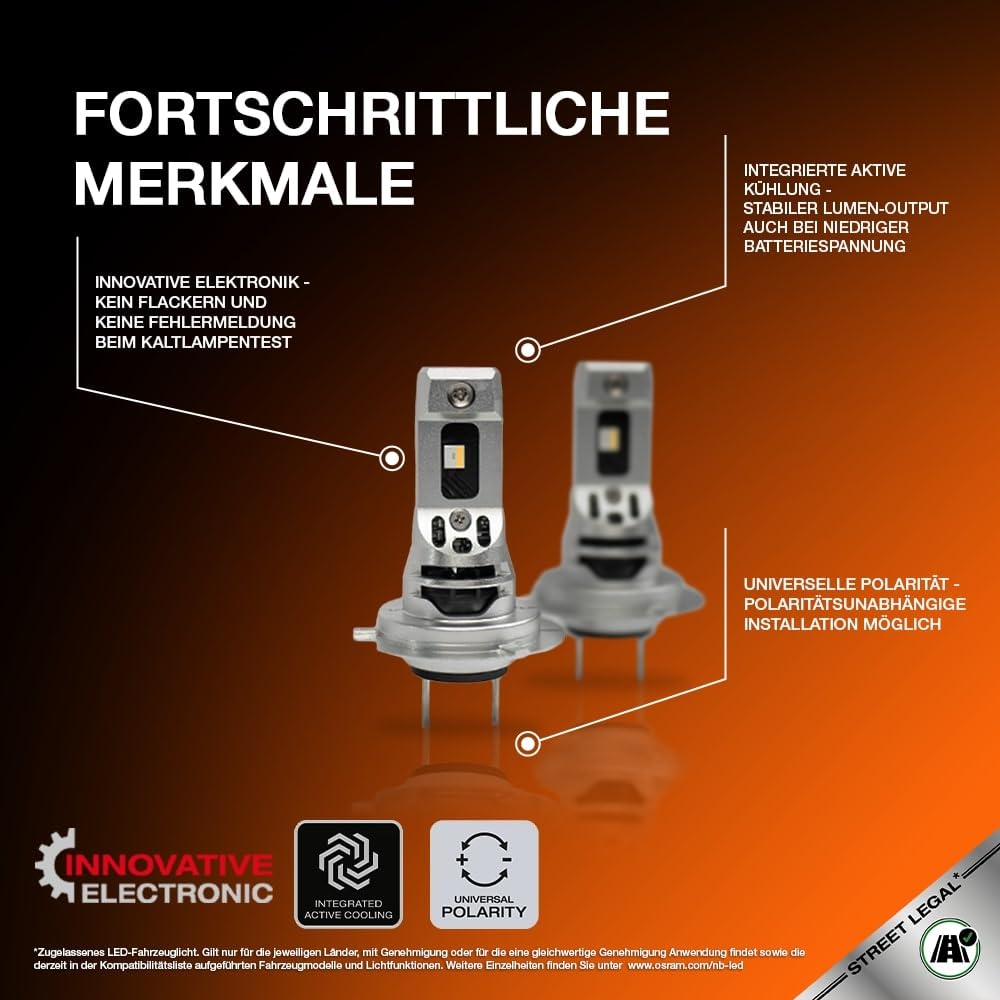 OSRAM Night Breaker (LED-Speed H7): Fern- und Abblendlicht mit Straßenzulassung, 6000K