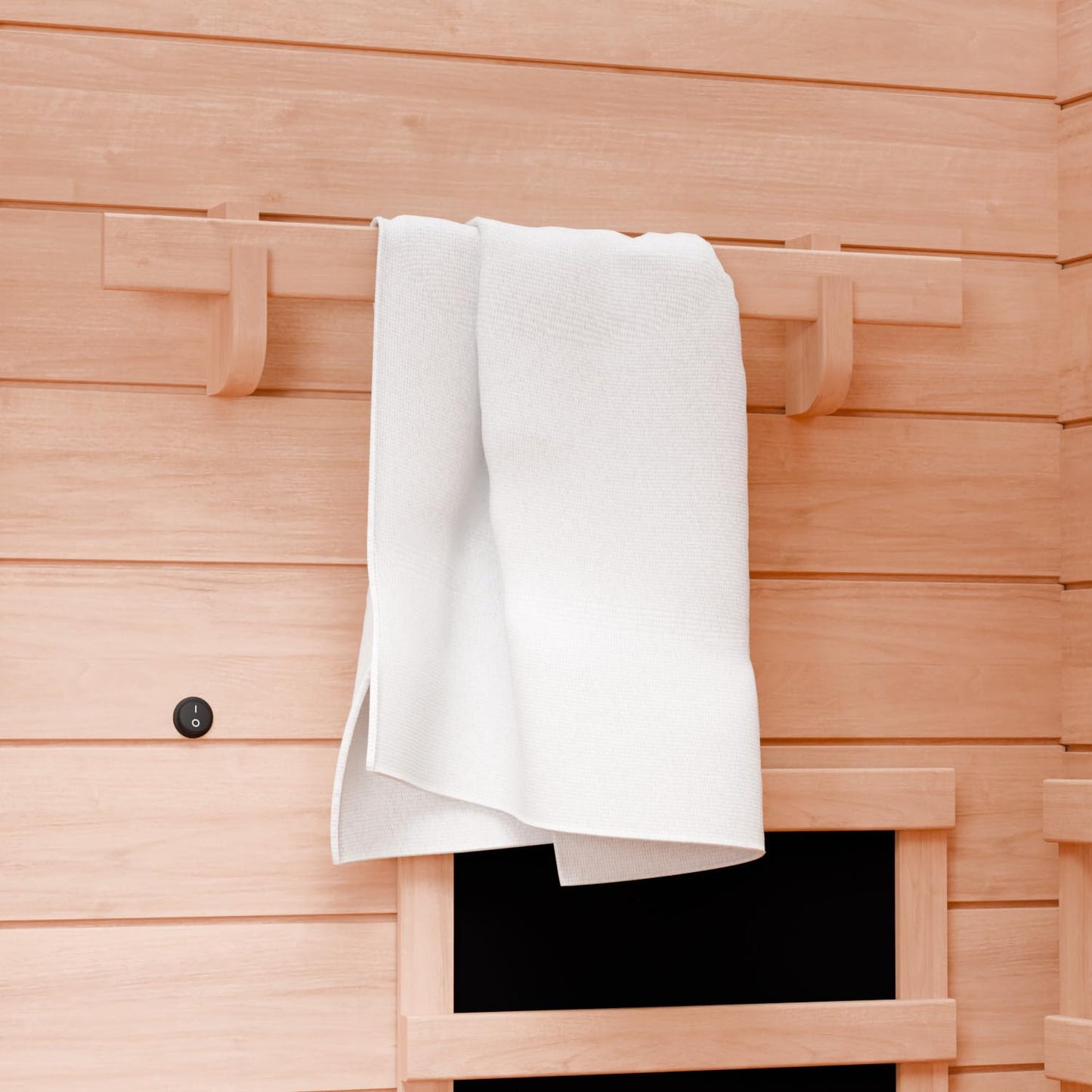 Dewello® infrared sauna 'Pierson' (135x105cm) for 1-2 people made of hemlock wood, LED, Bluetooth