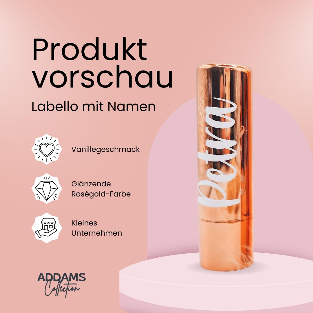 Personalized lip balm with name made of high-quality permanent vinyl