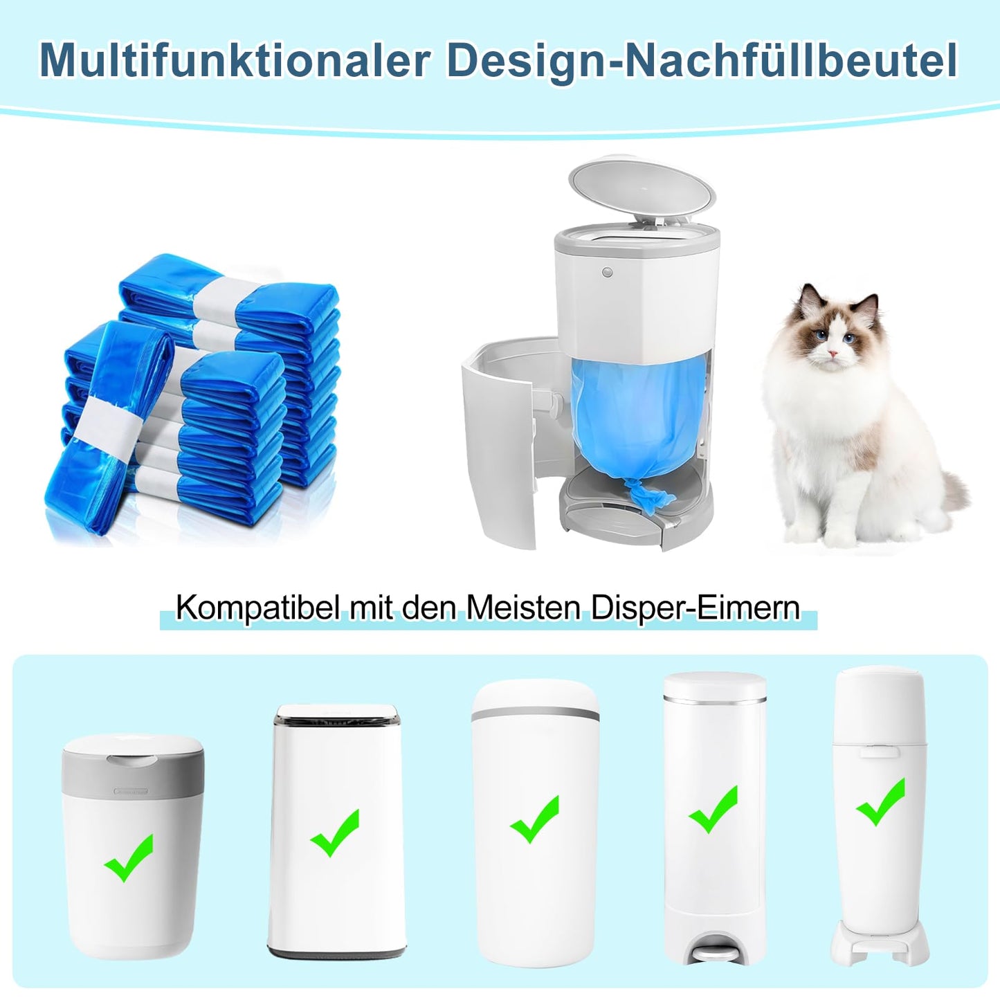 PARPAT Windeleimer Nachfüllkassetten 12er-Pack | Geruchsdichte Nachfüllfolie 4,5m