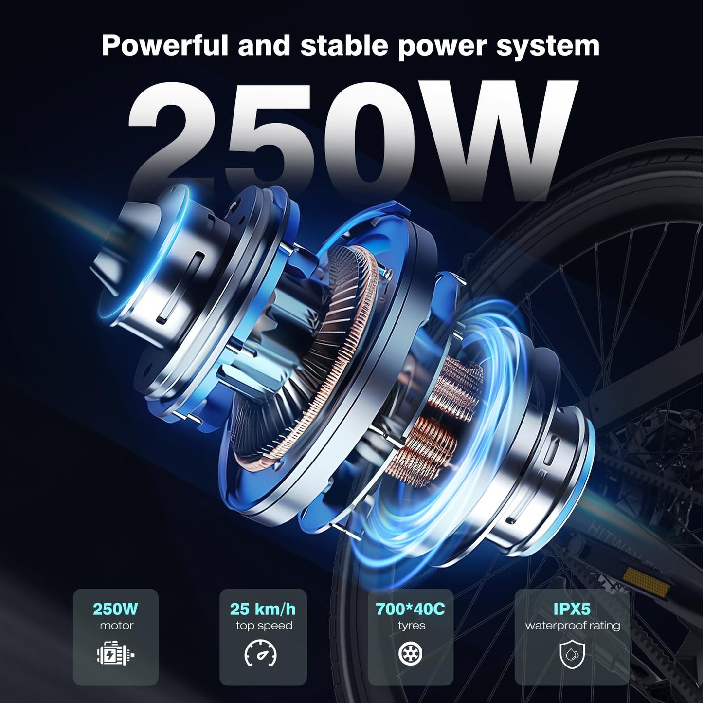 HITWAY E-Bike City Bike 700C Pedelec: 250W, Samsung motor with 345.6Wh battery, APP