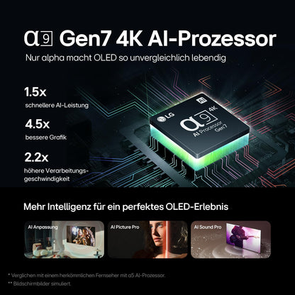 LG 'OLED evo' Fernseher (65 Zoll - 165cm): α9 Gen7 4K AI-Prozessor | OLED65C47LA