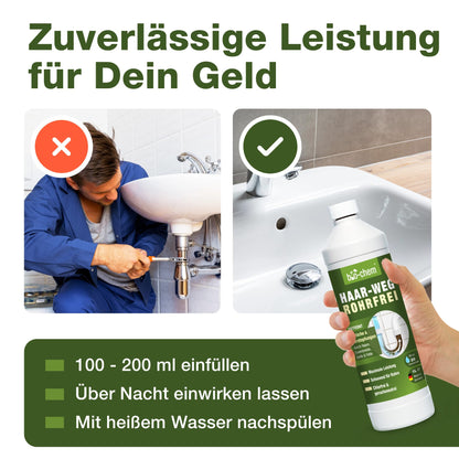 bio-chem Hair-Away Drain Cleaner EXTRA STRONG (1000ml) Made in Germany