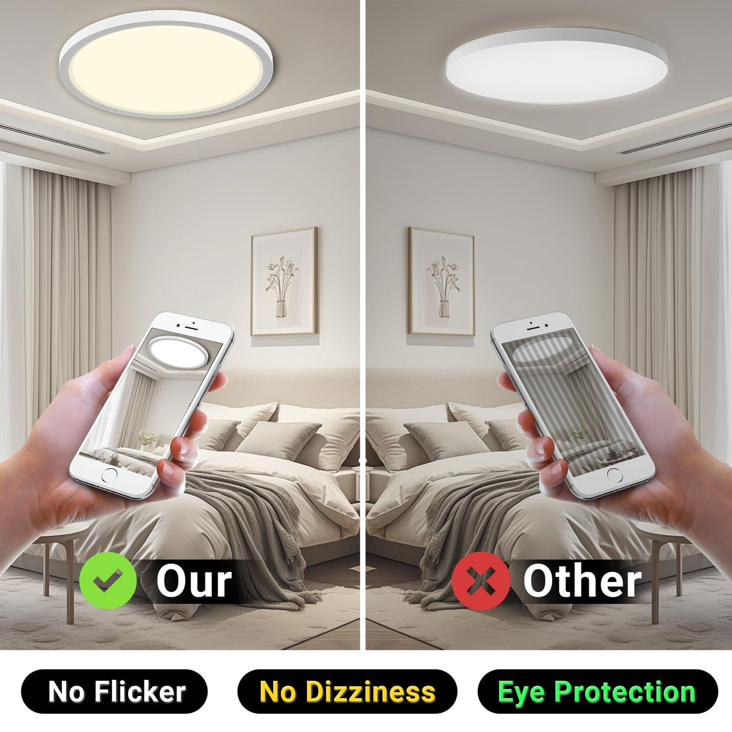 LQWELL® Round-Flat LED Ceiling Light, IP44 Waterproof (18W, 4000K)