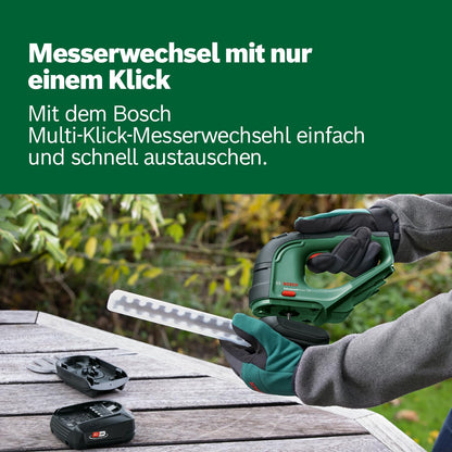 Bosch 'AdvancedShear' Cordless Grass Shear 18V-10 with shrub and grass shear blades | without battery