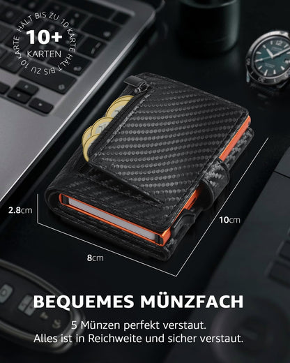 Slim wallet for men with coin pocket &amp; RFID protection: credit card holder