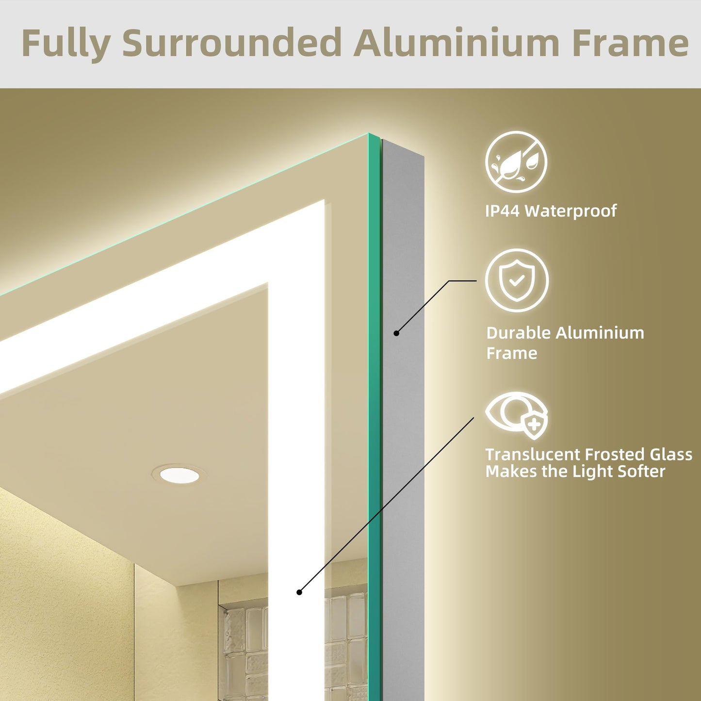 STARLEAD Bathroom Mirror with Lighting 120x70cm, Bathroom Mirror with 5X Magnifying Mirror with Light, 3 Light Colors, Adjustable Brightness, Defogging, IP44 LED Mirror Bathroom, HD Tempered Glass