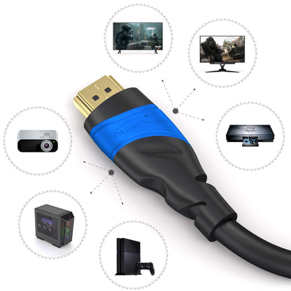 KabelDirekt 4K &amp; 8K High Speed HDMI Cable with Ethernet (1m): Designed in Germany