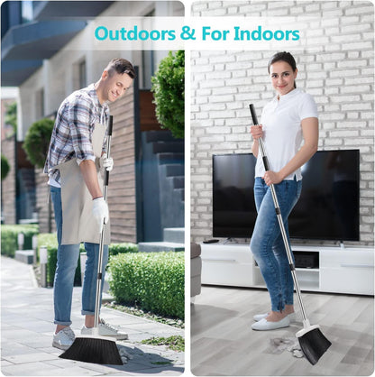 Broom and Dustpan Set | Combo with 137cm Long Handle for Kitchen, Household