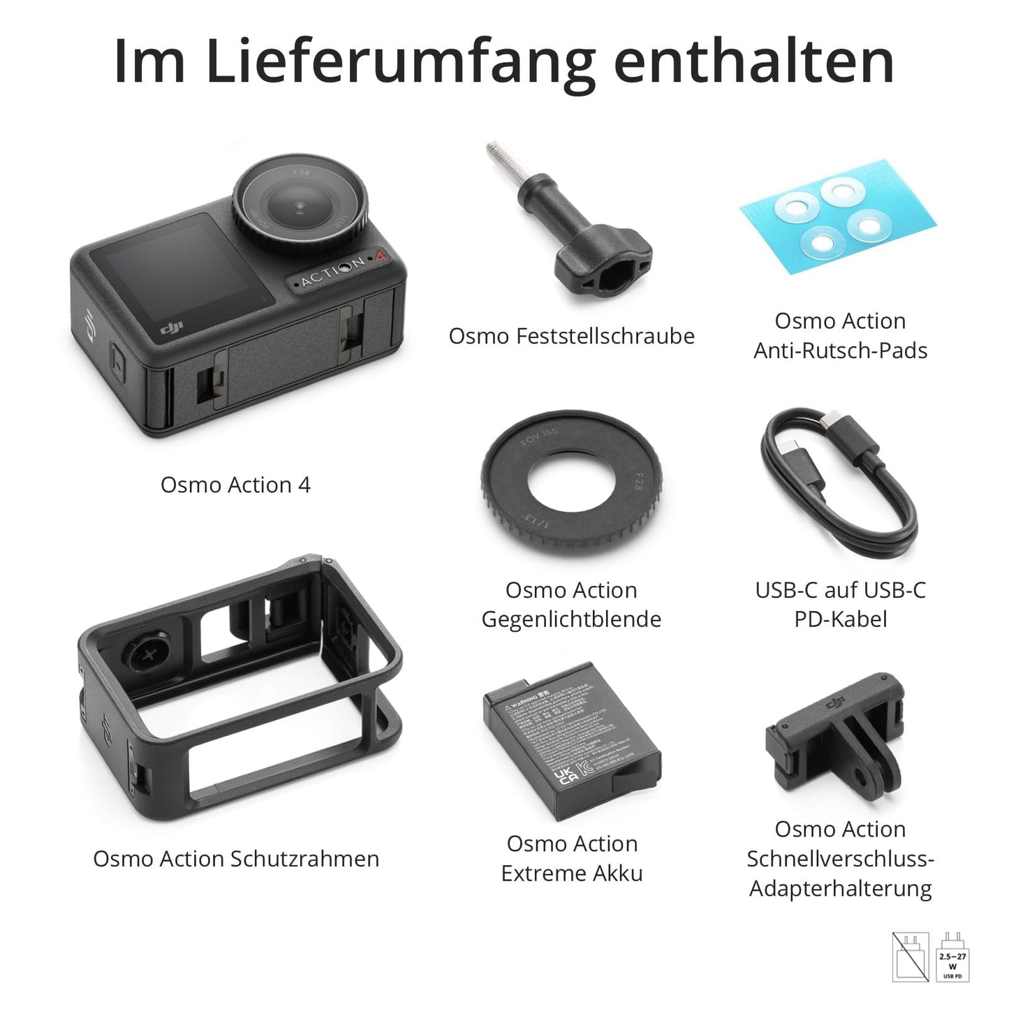 DJI Osmo Action 4 Essential-Combo Action-Kamera: 4K/120fps, Low-Light-Aufnahmen, Wasserdicht