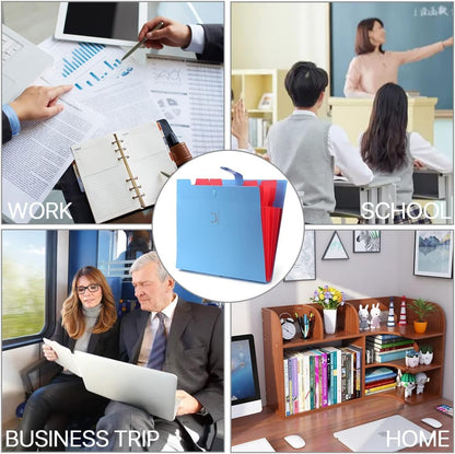 Document folder in A4 format (6 pieces): Organizer folder with 5 compartments &amp; sticky notes