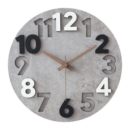 Stellarize Modern Holz 3D-Wanduhr (30cm) ohne Tickgeräusche für Wohnzimmer, Küche, Büro