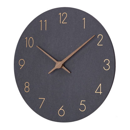 Holz Quarz-Wanduhr (30cm) ohne Tickgeräusche für Wohnzimmer, Küche: Batteriebetrieben