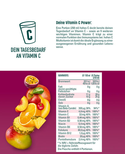 Hohes C Multivitamin (6x 1 Liter): 100% juice, vegan with recycled PET