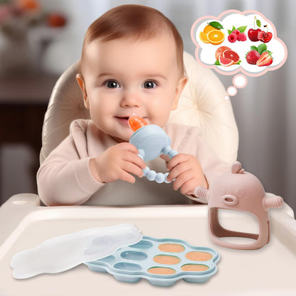 WEST STORY Baby Fruchtsauger, Beißspielzeug (5x Silikon Sauger in 3 Größen)