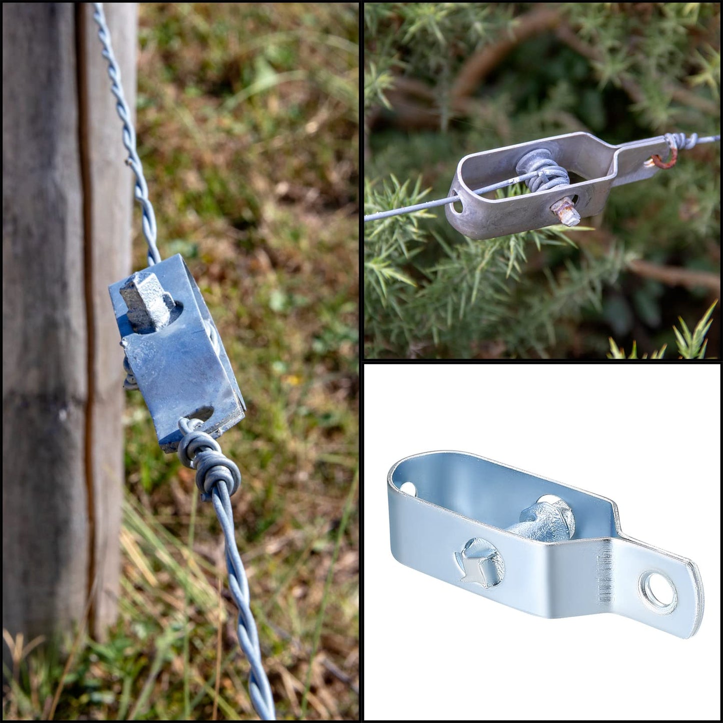 Chain link fence tensioners for garden (10 pieces): tension wire, knotted mesh fence