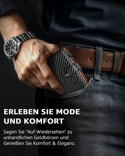 Slim wallet for men with coin pocket &amp; RFID protection: credit card holder