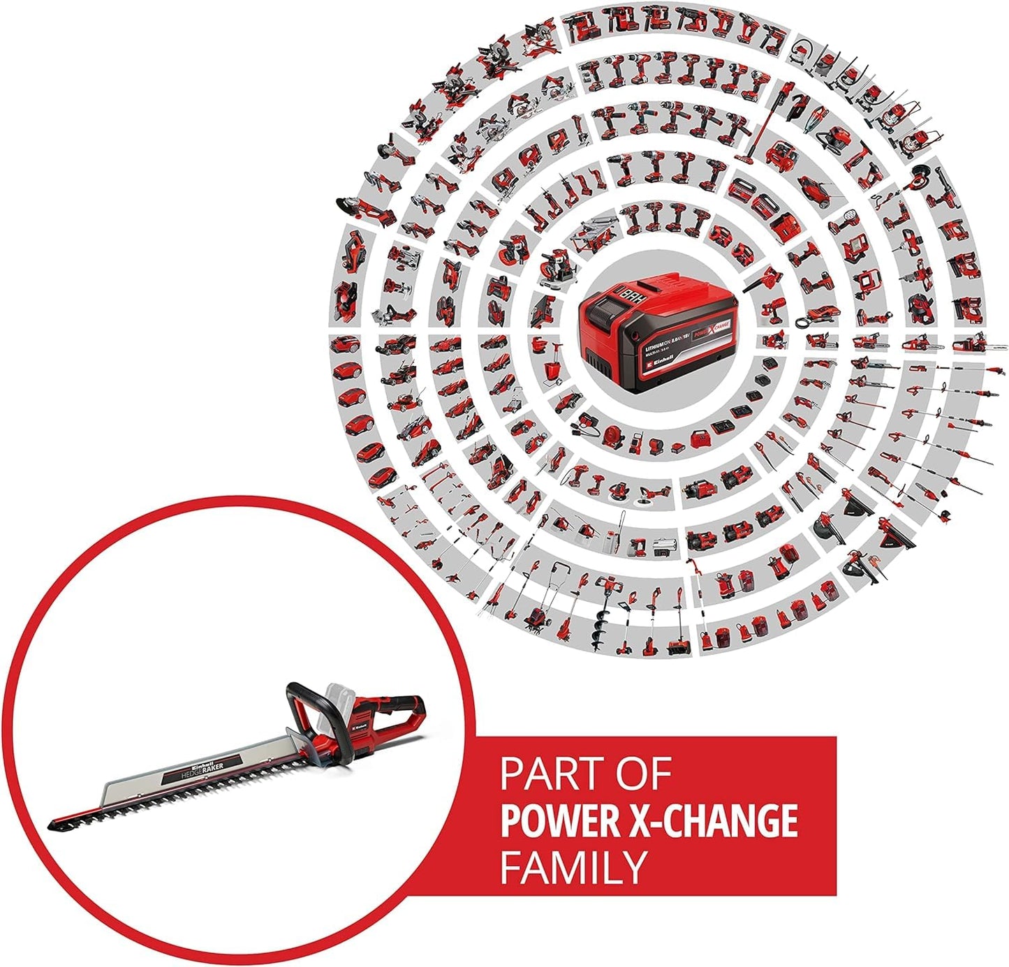 Einhell Cordless Hedge Trimmer (GE-CH 18/60) Li-Solo Power X-Change without battery