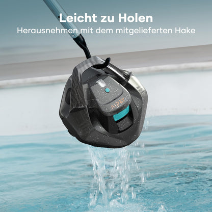 AIPER Kabelloser Poolsauger mit Akku (90 Min. Laufzeit): LED-Anzeigen, Dual-Antrieb