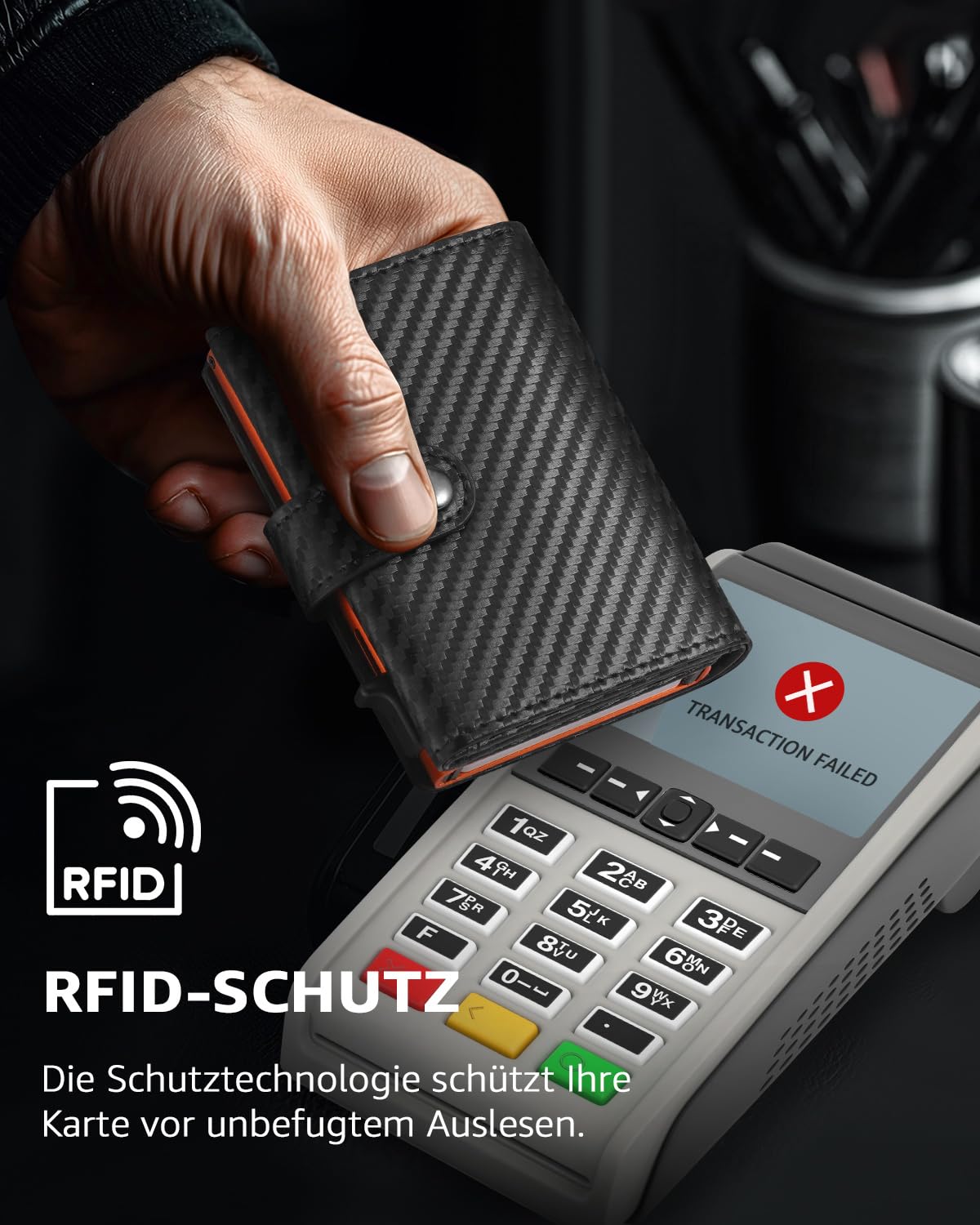 Slim wallet for men with coin pocket &amp; RFID protection: credit card holder