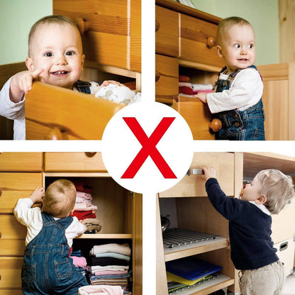 Dokon Baby Kindersicherung für Schrank und Schubladen, ohne Bohren und Schrauben (10 Schlösser + 2 Schlüssel)