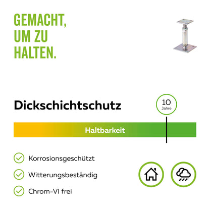 Alberts post support (212391) for screwing on: Height adjustable (150 - 190mm)