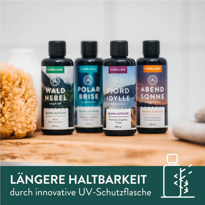 Fjorland ORGANIC Essential Sauna Fragrances Gift Set (4x100ml) in a high-quality gift box