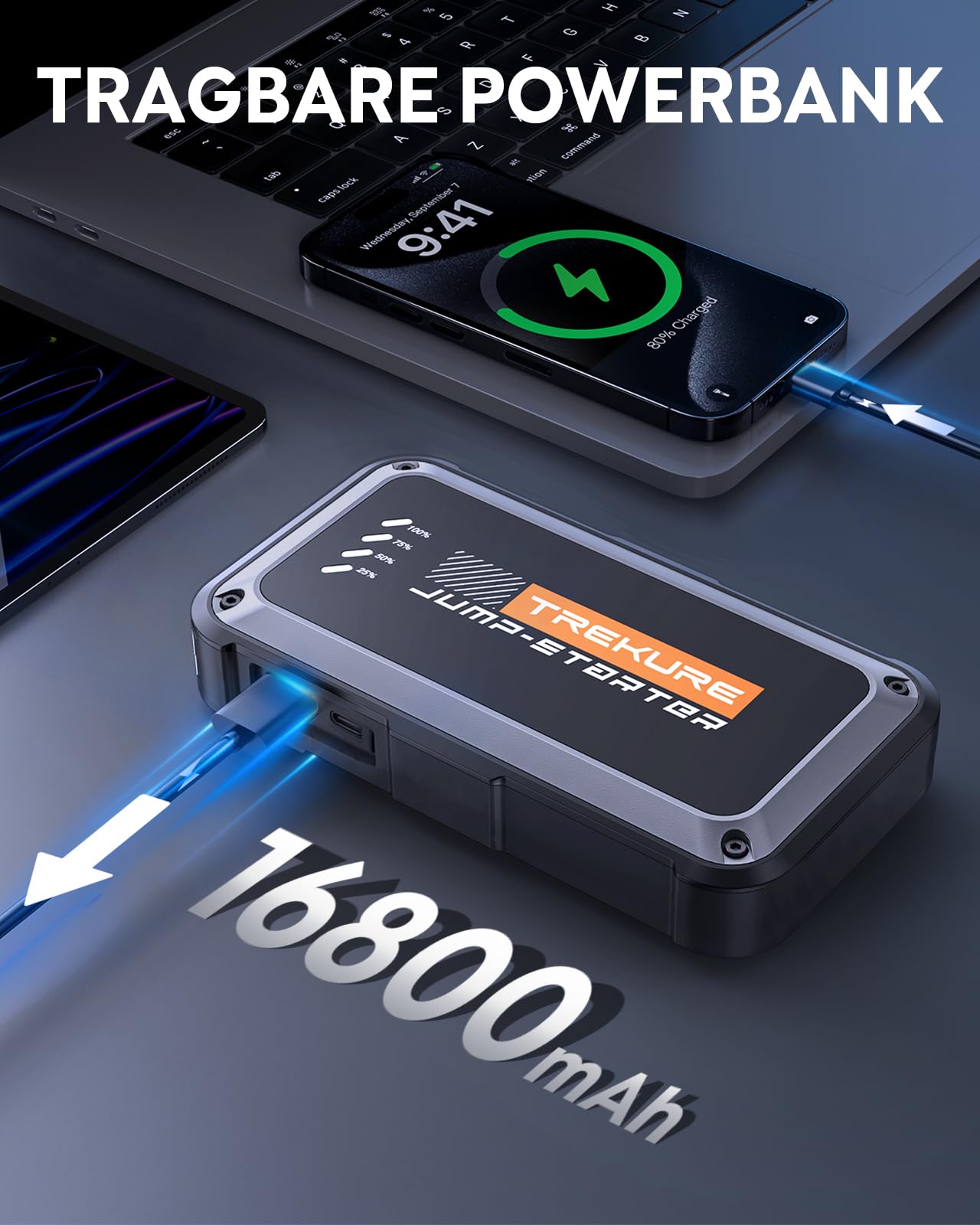 TREKURE TK10 Car Jump Starter Power Bank (3000A) with LED Flashlight