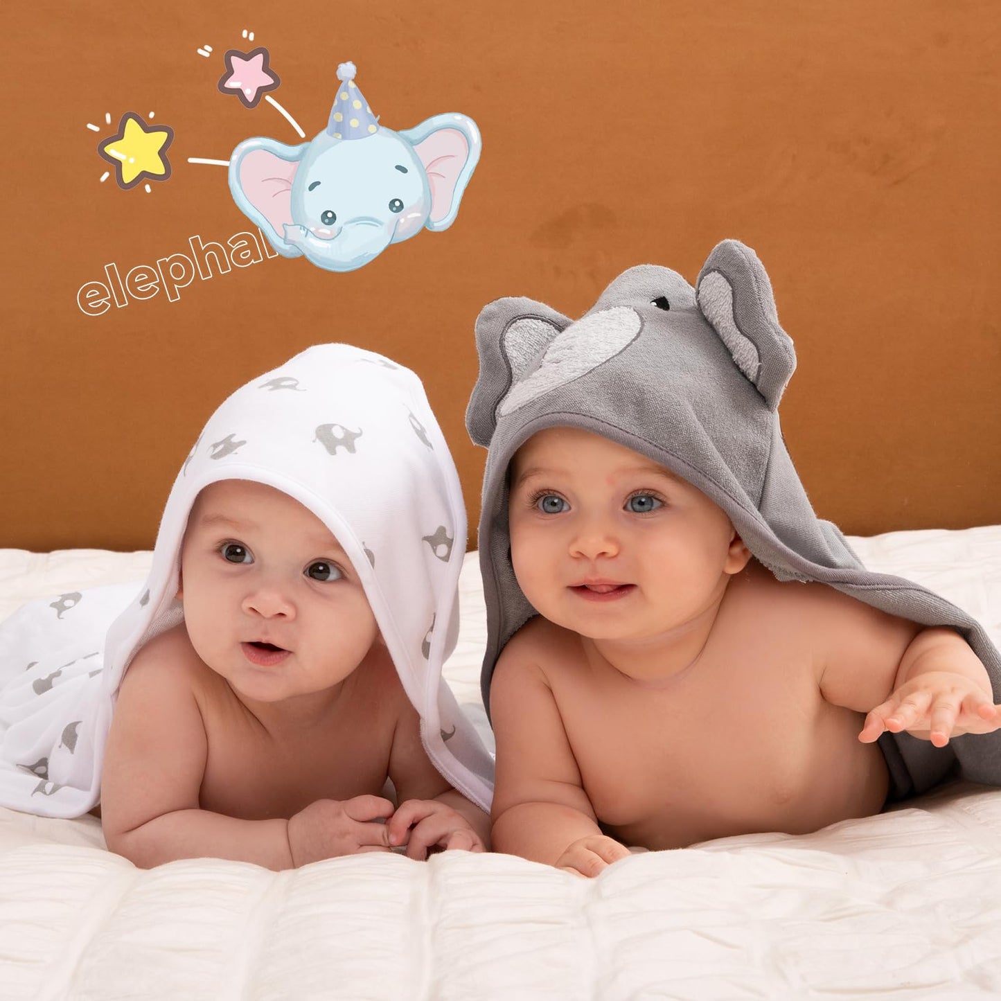 momcozy 8-teiliges Baby Kapuzenhandtuch & Waschlappen-Set: Weich, Saugfähig und Sanft