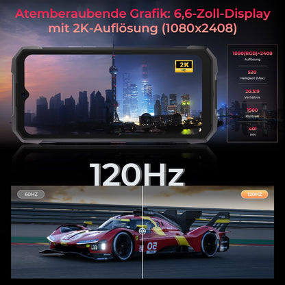 HOTWAV Hyper 7 5G Smartphone (20GB RAM+256GB Speicher): 280LM Campinglicht, 10800mAh